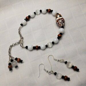 no 821 Handmade jewelry set with Matrioshka bracelet and earrings